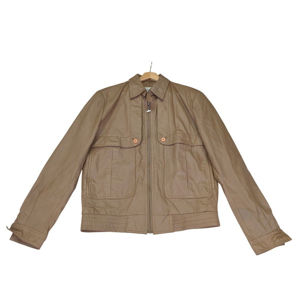 Schott Sportswear Genuine Leather Bomber Jacket‎ Womens Size 40 Brown